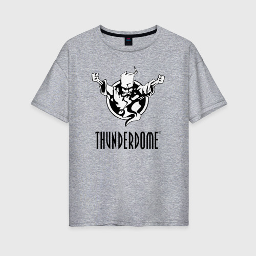 Женская футболка хлопок Oversize с принтом Thunderdome v2, вид спереди #2