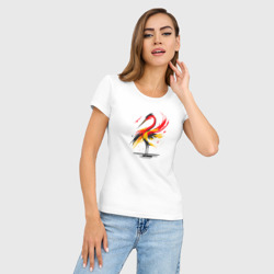 Женская футболка хлопок Slim Аист - абстрактный силуэт птицы - фото 2