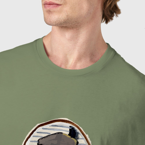 Мужская футболка хлопок Daniil Kharms II, цвет авокадо - фото 6