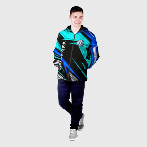 Мужская куртка 3D с принтом Фольцваген - sport uniform, фото на моделе #1