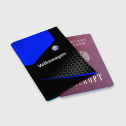Обложка для паспорта матовая кожа Фольцваген - blue uniform - фото 2