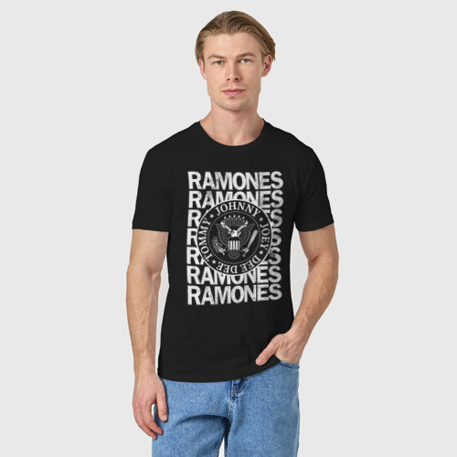 Мужская футболка хлопок Рамоунз, цвет черный - фото 3