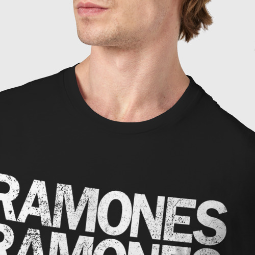 Мужская футболка хлопок Рамоунз, цвет черный - фото 6