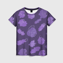 Женская футболка 3D Косметика в фиолетовых тонах