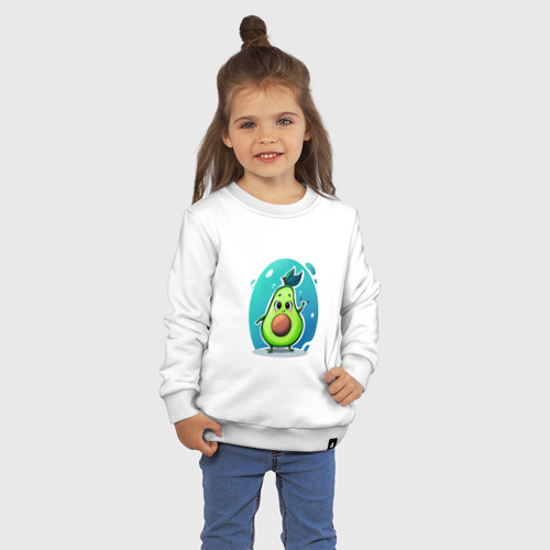 Детский свитшот хлопок Cute avocado, цвет белый - фото 3