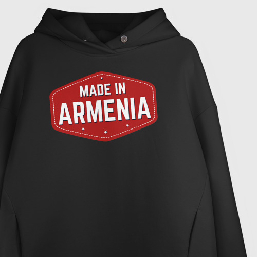 Женское худи Oversize хлопок Made in Armenia, цвет черный - фото 3