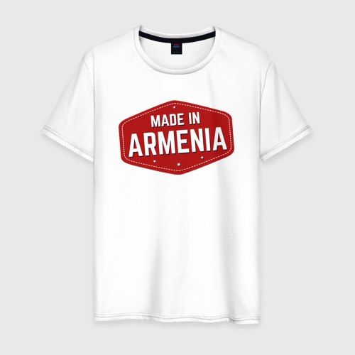 Мужская футболка из хлопка с принтом Made in Armenia, вид спереди №1