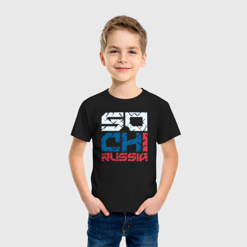Детская футболка хлопок Россия Сочи, цвет черный - фото 3