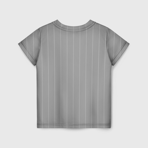 Детская футболка 3D с принтом Благородный серый полосатый, вид сзади #1