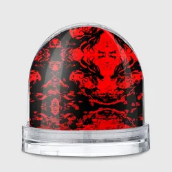 Игрушка Снежный шар Черный дракон на красном небе