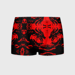 Мужские трусы 3D Черный дракон на красном небе