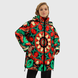 Женская зимняя куртка Oversize Мандала калейдоскоп - фото 2