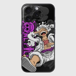 Чехол для iPhone 16 Pro силиконовый с защитой камеры One piece - Gear 5 - purple