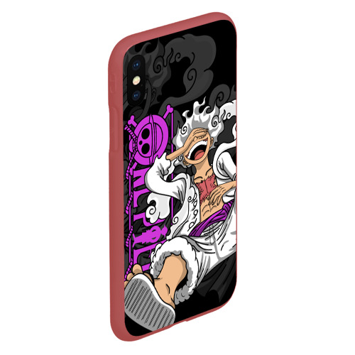 Чехол для iPhone XS Max матовый One piece - Gear 5 - purple, цвет красный - фото 3