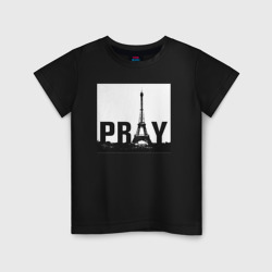 Детская футболка хлопок Молись за Париж