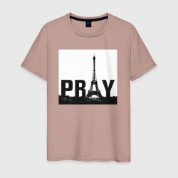 Молись за Париж – Мужская футболка хлопок с принтом купить со скидкой в -20%