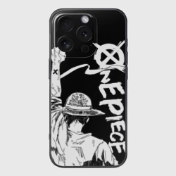Чехол для iPhone 16 Pro силиконовый с защитой камеры Луффи - One Piece - манга