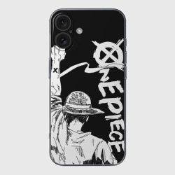 Чехол для iPhone 16 силиконовый с защитой камеры Луффи - One Piece - манга