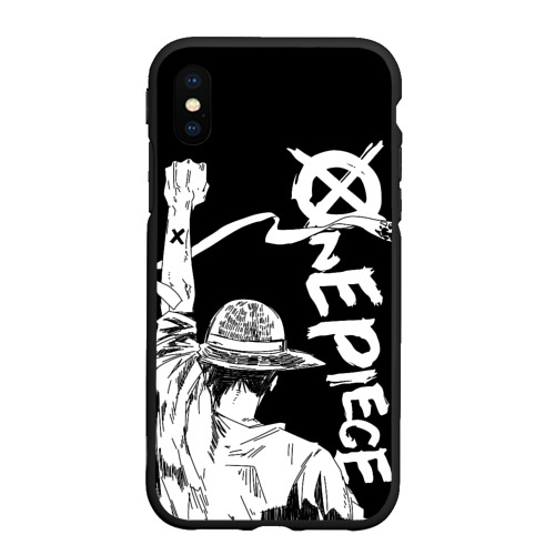 Чехол для iPhone XS Max матовый Луффи - One Piece - манга, цвет черный