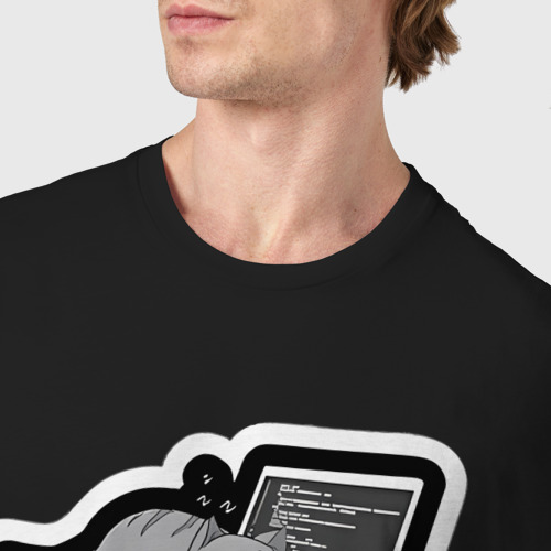 Мужская футболка хлопок Coding in progress я программист, цвет черный - фото 6