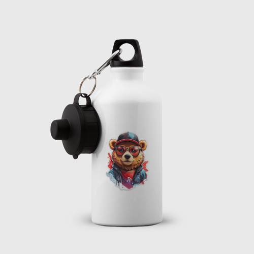 Бутылка спортивная Модный медведь в кепке и в очках - фото 3