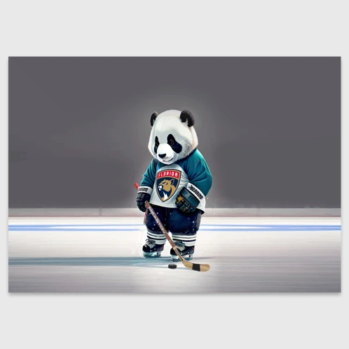 Поздравительная открытка Panda striker of the Florida Panthers