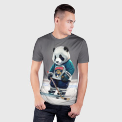 Мужская футболка 3D Slim Panda striker of the Florida Panthers - фото 2