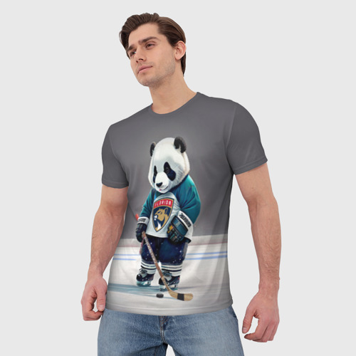 Мужская футболка 3D Panda striker of the Florida Panthers, цвет 3D печать - фото 3