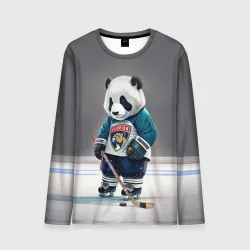 Мужской лонгслив 3D Panda striker of the Florida Panthers