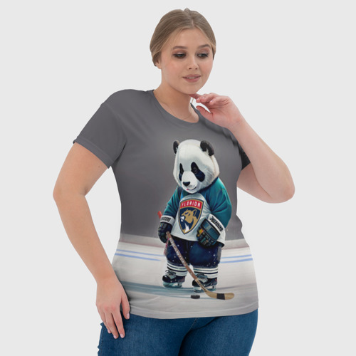 Женская футболка 3D Panda striker of the Florida Panthers, цвет 3D печать - фото 6