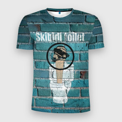 Мужская футболка 3D Slim Skibidi toilet Graffiti