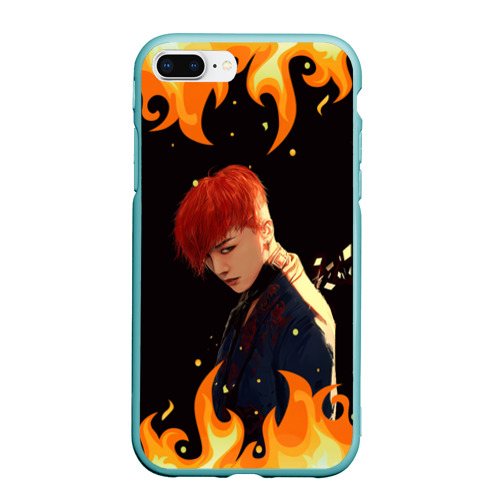 Чехол для iPhone 7Plus/8 Plus матовый G-Dragon BigBang, цвет мятный