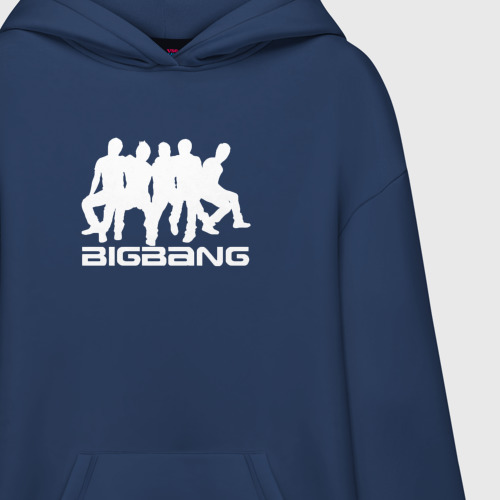 Худи SuperOversize хлопок Big Bang силуэты, цвет темно-синий - фото 3