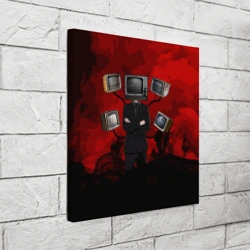 Холст квадратный Skibidi toilet Tv Man - фото 2