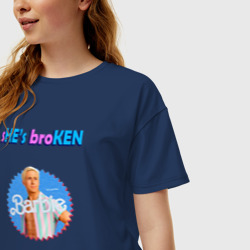 Женская футболка хлопок Oversize SHE'S broKEN - фото 2