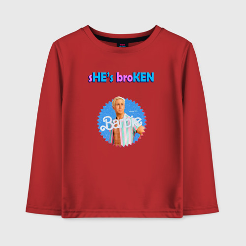 Детский лонгслив хлопок SHE'S broKEN, цвет красный