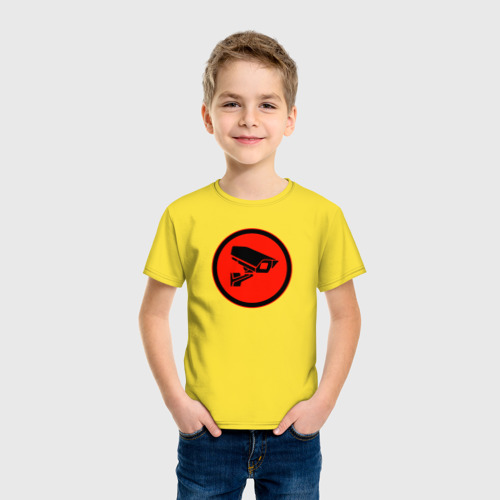 Детская футболка хлопок Skibidi toilet Камера, цвет желтый - фото 3