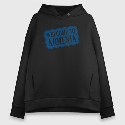 Женское худи Oversize хлопок Welcome to Armenia, цвет черный