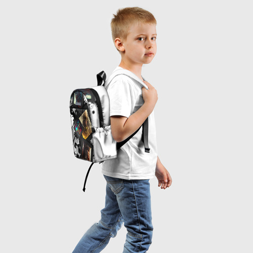 Детский рюкзак 3D с принтом Вождь Апачи, вид сзади #1