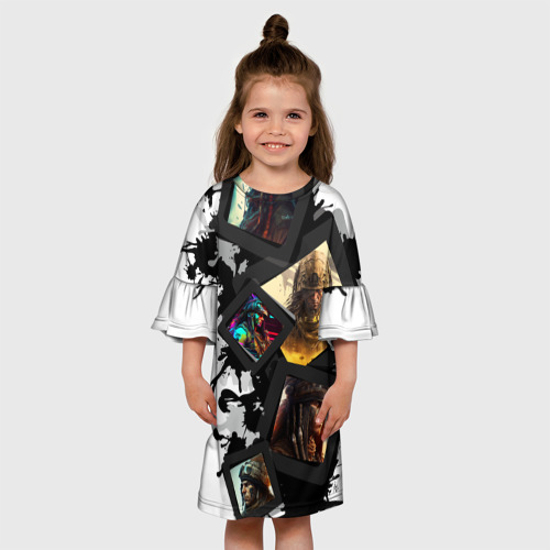 Детское платье 3D с принтом Вождь Апачи, вид сбоку #3