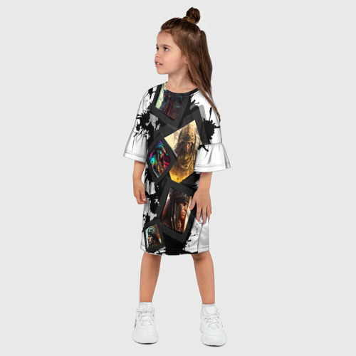 Детское платье 3D с принтом Вождь Апачи, фото на моделе #1