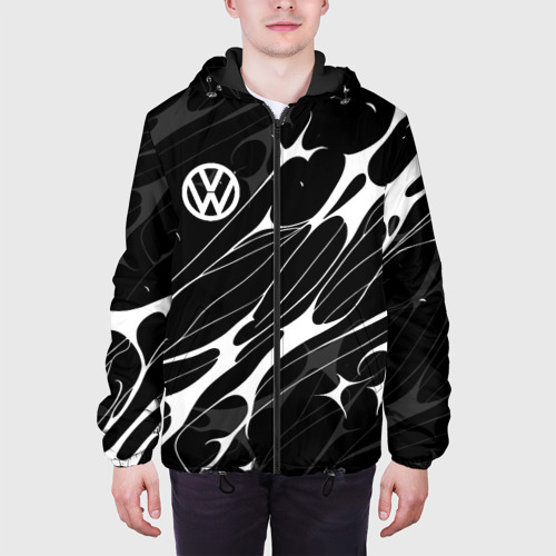 Мужская куртка 3D с принтом Volkswagen - острые линии, вид сбоку #3
