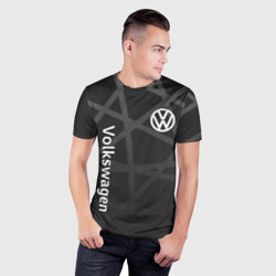 Мужская футболка 3D Slim Volkswagen - classic black - фото 2