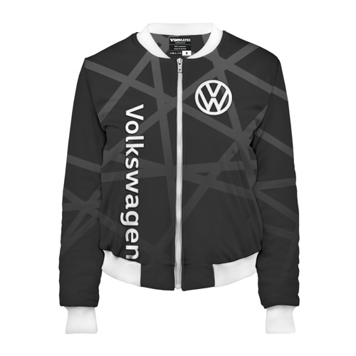 Женский бомбер 3D Volkswagen - classic black, цвет белый