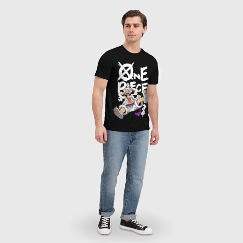 Мужская футболка 3D с принтом One piece - gear 5 luffy, вид сбоку #3