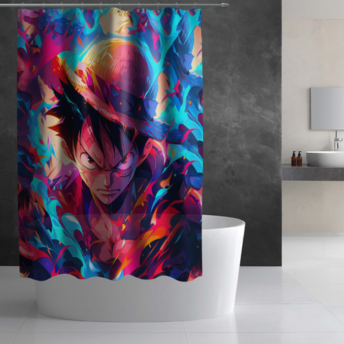 Штора 3D для ванной Луффи из Ван Пис - разноцветный - фото 2