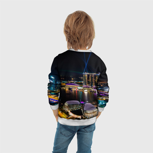 Детский свитшот 3D Ночной город красочный, цвет 3D печать - фото 6