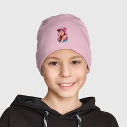 Детская шапка демисезонная Барби в кепке - фото 2