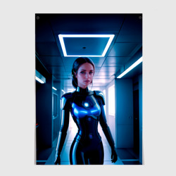 Постер Девушка биоробот на космической станции