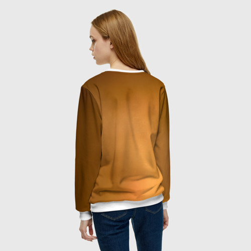 Женский свитшот 3D Девушка в оранжевом пиджаке и золотой юбке, цвет 3D печать - фото 4